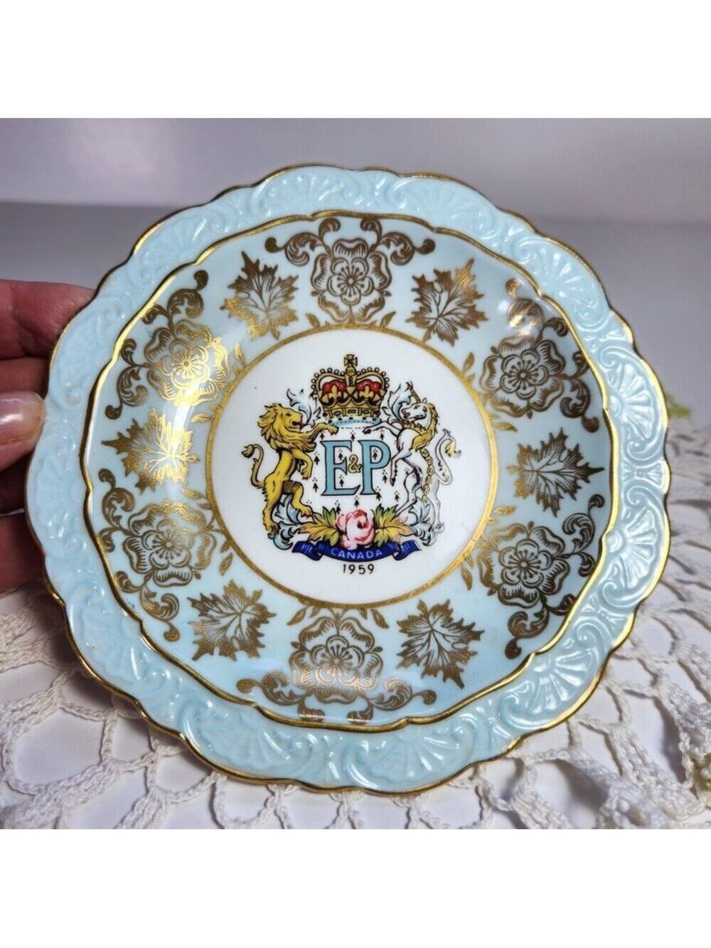 Vintage 1959 Paragon Bone China Dish Queen Elizabeth St Lawrence Seaway Canada